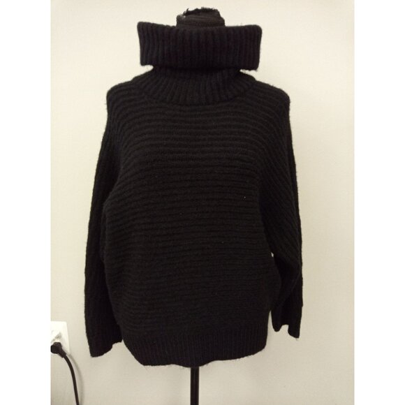 NWT Leith Women's Black Turtleneck Sweater From Norstrom Sz. L - Picture 1 of 7